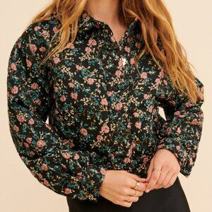 Anna Sui Alice Floral Jacquard Jacket Small Boho Tapestry Vintage Style